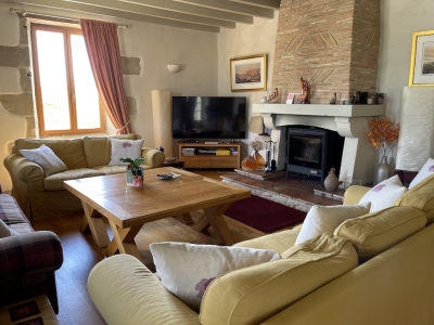 Substantial restored farmhouse with gite, swimming pool, garage and garden