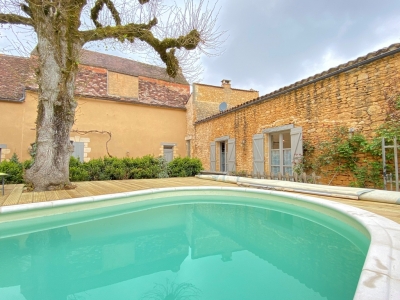 Substantial 19th century village house with courtyard garden and swimming pool