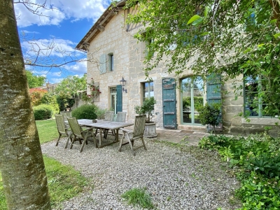 Substantial restored town house with garden, gite and swimming pool
