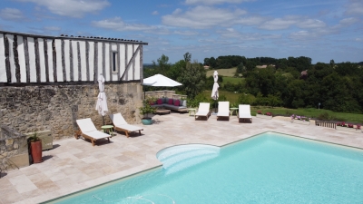 Substantial restored farmhouse with gite, swimming pool, garage and garden