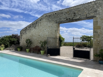 Substantial restored farmhouse with gite, swimming pool, garage and garden