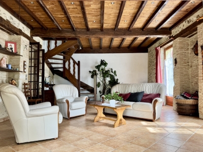 Attractive 19th century farmhouse with garage and garden