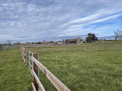 Restored farmhouse with 2 gites, extensive equestrian facilities, swimming pool and 23ha