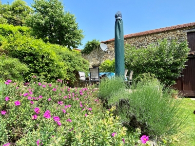 Superbly located périgourdine gite complex with swimming pool and views